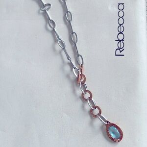 Rebecca Blue Topaz charm necklace